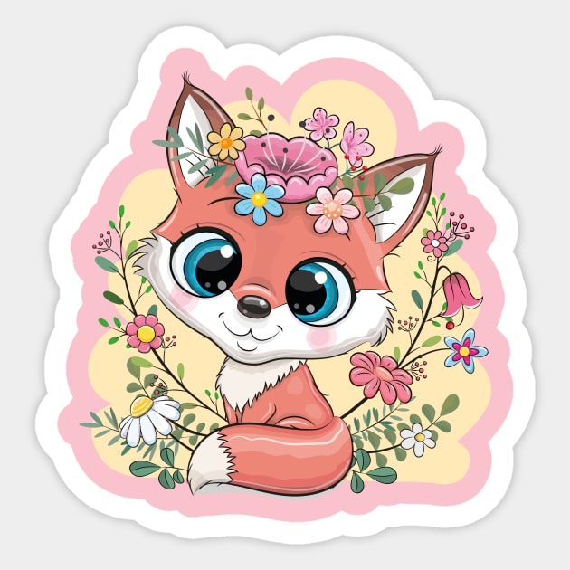 Floral Fox: Sweetness in Nature Sticker by MostAdorable